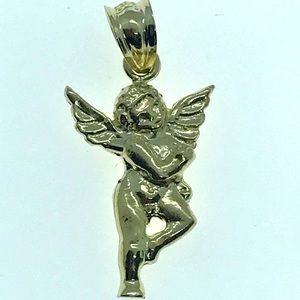 10k Real Gold Angel Pendant